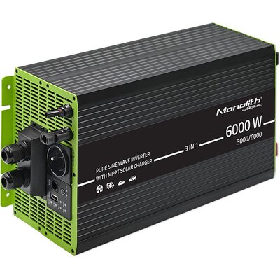 Przetwornica QOLTEC Monolith 3w1 12V na 230V 3000W/6000W Czysta sinusoida
