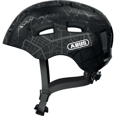 Kask rowerowy ABUS Youn-I 2.0 Street Art Czarny Dla Dzieci z lampką (rozmiar S)