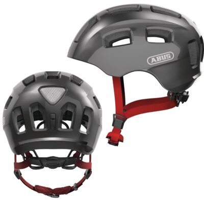 Kask rowerowy ABUS Youn-I 2.0 Tytanowy dla Dzieci z lampką (rozmiar S)