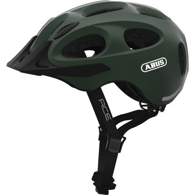 Kask rowerowy ABUS Youn-I Ace Metallic Zielony Miejski z lampką (rozmiar L)