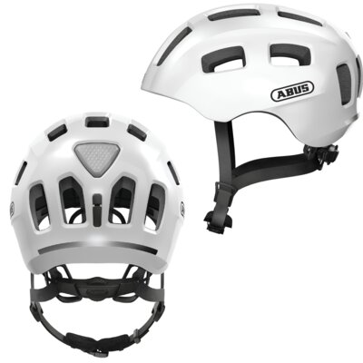 Kask rowerowy ABUS Youn-I 2.0 Biały dla Dzieci z lampką (rozmiar S, 48-54 cm)