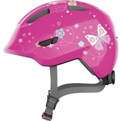 Kask rowerowy ABUS Smiley 3.0 Butterfly Ciemnoróżowy dla Dzieci (rozmiar M)