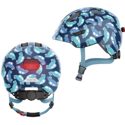 Kask rowerowy ABUS Smiley 3.0 LED Car Granatowy dla Dzieci z lampką (rozmiar M)