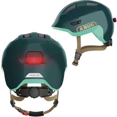 Kask rowerowy ABUS Smiley 3.0 Ace LED Royal Zielony dla Dzieci z lampką (rozmiar S, 45-50 cm)