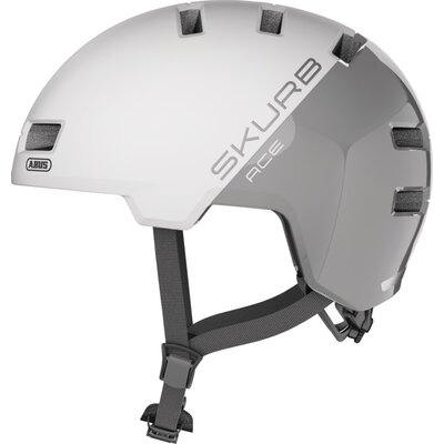 Kask ABUS Skurb ACE Biało-srebrny (rozmiar S)