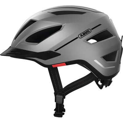 Kask rowerowy ABUS Pedelec 2.0 Srebrny Miejski z lampką (rozmiar S)
