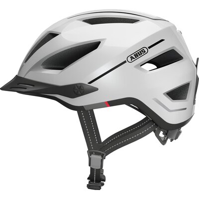 Kask rowerowy ABUS Pedelec 2.0 Pearl Biały Miejski z lampką (rozmiar L)