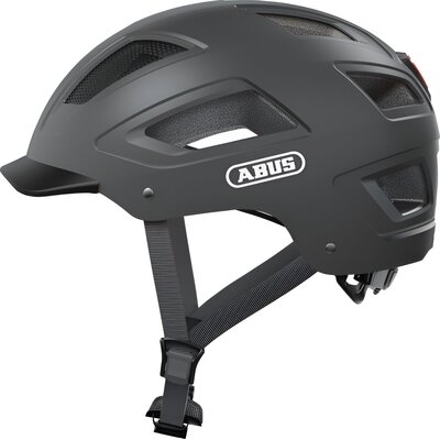 Kask rowerowy ABUS Hyban 2.0 Tytanowy Miejski z lampką (rozmiar L)