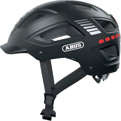 Kask rowerowy ABUS Hyban 2.0 LED Signal Czarny Miejski z lampką (rozmiar L)