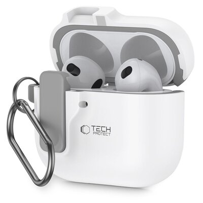 Etui na słuchawki TECH-PROTECT Slim Hook do Apple Airpods 4 Biały