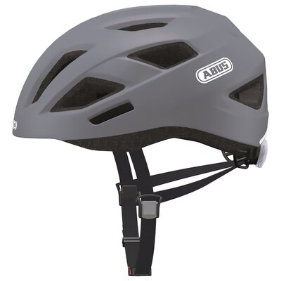 Kask rowerowy ABUS City LED Szary Szosowy z lampką (rozmiar M)