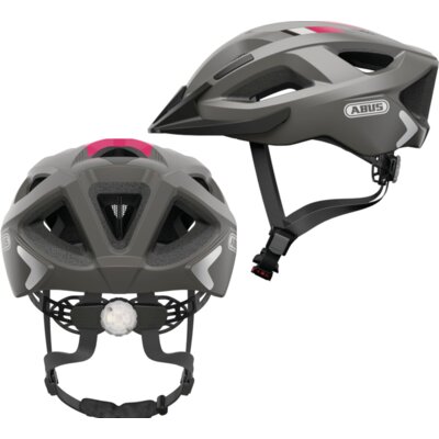 Kask rowerowy ABUS Aduro 2.0 Concrete Szaro-czarny Szosowy z lampką (rozmiar L)