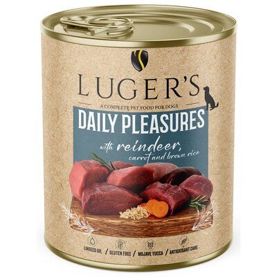 Karma dla psa LUGER'S Daily Pleasures z reniferem, marchewką i brązowym ryżem 800 g