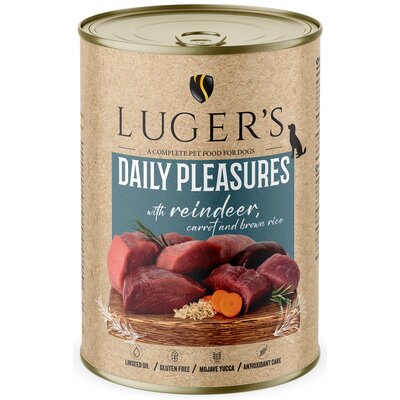 Karma dla psa LUGER'S Daily Pleasures z reniferem, marchewką i brązowym ryżem 400 g