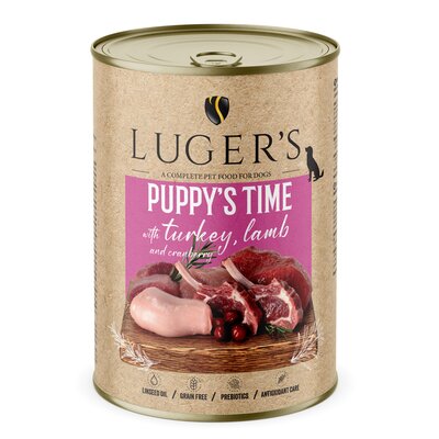 Karma dla psa LUGER'S Puppy's Time z indykiem, jagnięciną i żurawiną 400 g
