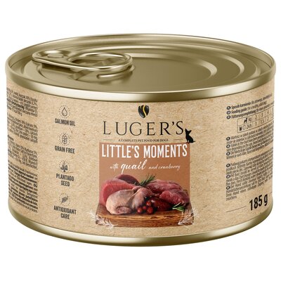 Karma dla psa LUGER'S Little's Moments Przepiórka z żurawiną 185 g