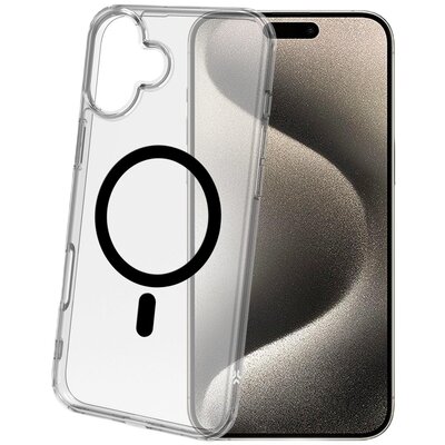 Etui CELLY Gelskinmag do Apple iPhone 16 Plus Przezroczysto-czarny