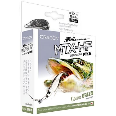 Żyłka DRAGON Millenium MTX-HP Szczupak 0.301 mm / 150 m Oliwkowozielony
