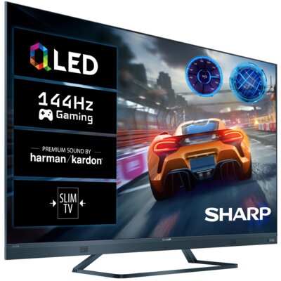 Telewizor SHARP 55FQ8EG 55" QLED 4K 144Hz Google TV Dolby Vision Dolby Atmos HDMI 2.1 + Subwoofer SHARP CP-AWS0101 Czarny + Kolumny głośnikowe SHARP CP-AWS 2001 Czarny (2 szt.)