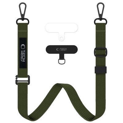 Smycz do telefonu TECH-PROTECT C6S Rope Crossbody Strap Zielony
