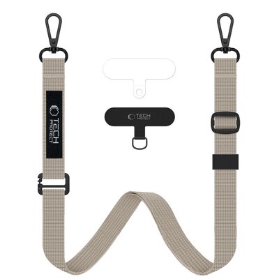 Smycz do telefonu TECH-PROTECT C6S Rope Crossbody Strap Beżowy