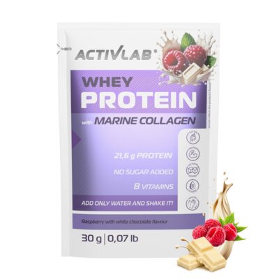 Odżywka białkowa ACTIVLAB Whey Protein Biała czekolada z malinami (30 g)