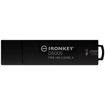 Pendrive KINGSTON IronKey D500S 16GB, USB 3.2 Gen. 1 (USB 3.0), Odczyt 260 Mb/s, Zapis 190 Mb/s Czarny