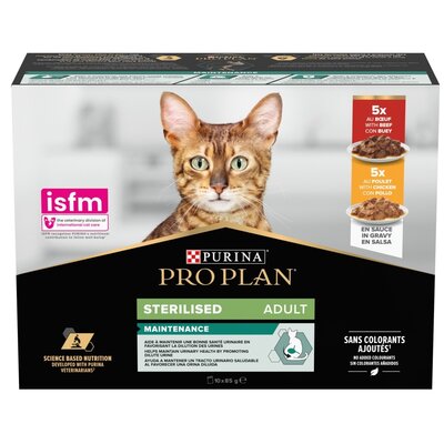 Karma dla kota PURINA Pro Plan Sterilised Wołowina i kurczak Multipack 10 x 85 g