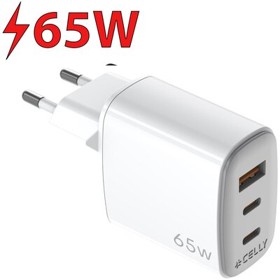 Ładowarka sieciowa CELLY GaN 65W Biały