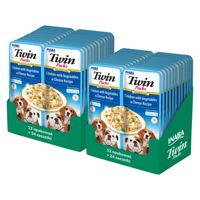 Karma dla psa INABA Twin Chicken Vegetables & Cheese 48 x 40 g