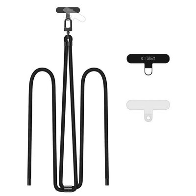 Smycz do telefonu TECH-PROTECT C7S Rope Crossbody Strap Czarny