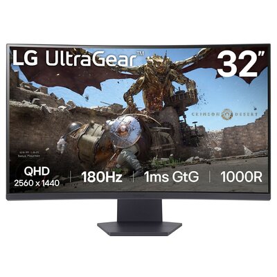 Monitor LG UltraGear 32GS60QC-B.AEUQ 32" 2560x1440 180Hz 1 ms [GTG] Curved