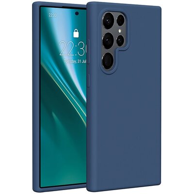 Etui ETTERI Silicone do Samsung Galaxy S24 Ultra Ciemno-niebieski