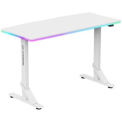 Biurko gamingowe ULTRADESK Iron RGB Biały