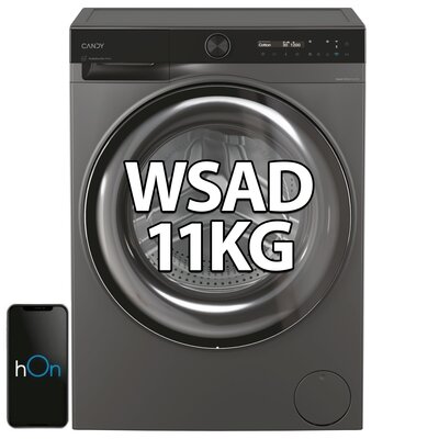 Pralka CANDY AI ProWash 700 BS 411B9G-S 11kg 1400 obr ProActive EcoWash hOn Szybkie programy Higiena Plus Polar Gray