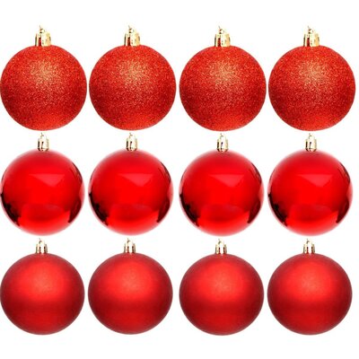 Bombka CHRISTMAS DECORATION 6 cm Czerwony (12 sztuk)