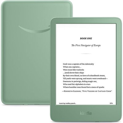 Czytnik e-booków AMAZON Kindle 6", Podświetlany ekran, Wi-Fi Zielony