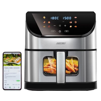 Air Fryer Frytkownica beztłuszczowa MPM MFR-10M/WIFI z okienkiem do obserwacji postępów gotowania