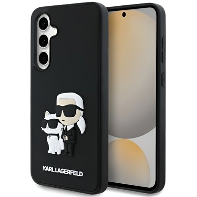 Etui KARL LAGERFELD Rubber Karl&Choupette 3D do Samsung Galaxy S24 FE Czarny