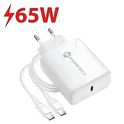Ładowarka sieciowa FORCELL 25W Biały + kabel USB-C
