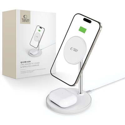 Ładowarka indukcyjna TECH-PROTECT QI15W-A39 Magnetic 15W Biały Qi MagSafe