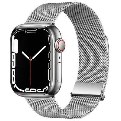 Pasek CELLY Milanese do Apple Watch 8/9/10/SE/Ultra 1/2 (42/44/45/46/49mm) Srebrny