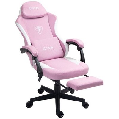 Fotel COBRA Player 5.0 CRF54PK Różowy + podnóżek