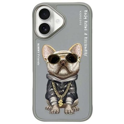 Etui NIMMY Glasses Cool Dog do Apple iPhone 16 Szary