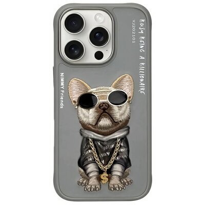 Etui NIMMY Glasses Cool Dog do Apple iPhone 16 Pro Szary