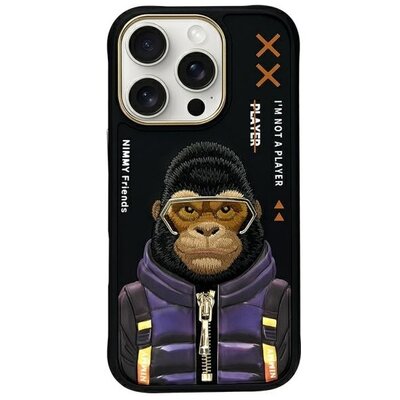 Etui NIMMY Cool&Cute 2.0 Monkey do Apple iPhone 16 Pro Max Czarny