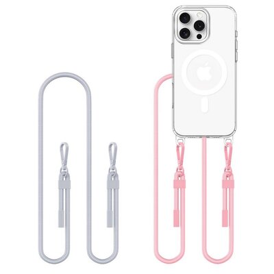 Etui TECH-PROTECT Flexair Chain MagSafe do Apple iPhone 16 Pro Przezroczysto-szaro-różowy