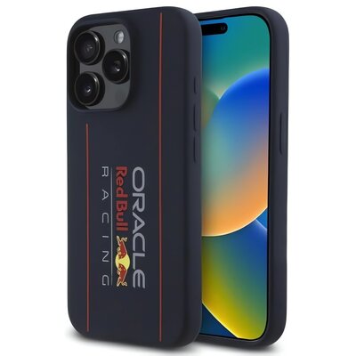 Etui RED BULL Silicone Vertical Logo MagSafe do Apple iPhone 15 Pro Max Granatowy