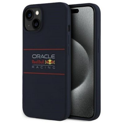 Etui RED BULL Silicone Horizontal Logo MagSafe do Apple iPhone 15 Granatowy
