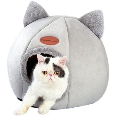 Legowisko dla kota ZWIERZOPASJA Amber Szary L 33 x 37 x 37 cm